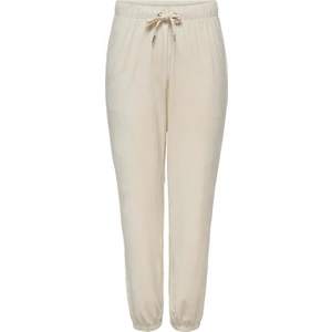 Krem Kadın Normal Bel Eşofman Altı Onlrebel Strıng Cuff Pant cc Swt