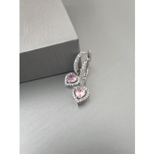 Zeta Jewel Kadın Pembe Taşlı Kalp Küpe