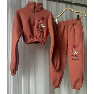 Gala Kız Çocuk Kelebek Işlemeli Crop Eşofman Takımı