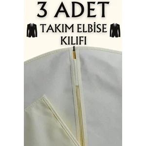 3 Adet Takım Elbise Kılıfı, Kıyafet, Elbise Koruma Taşıma Kılıfı, Krem Renk Gamboç , Elbise Hurcu , Smokin Kılıfı , Gömlek Kılıfı , 60x100 Kılıf , Elbise Hurcu , 60x100cm Gamboç , Kıyafet Kılıfı
