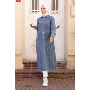 Pamuk Butik Kadın Büzgü Detaylı Denim Kot Kap -PMK341