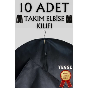 10 Adet Takım Elbise Kılıfı, Kıyafet, Elbise Koruma Taşıma Kılıfı, Beyaz Gamboç , Elbise Hurcu