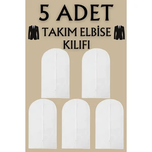 5 Adet Takım Elbise Kılıfı, Kıyafet, Elbise Koruma Taşıma Kılıfı, Beyaz Gamboç , Elbise Hurcu