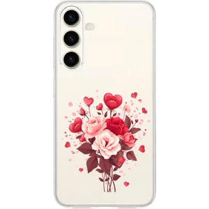Samsung S24 Fe Uyumlu Kalpli Çiçekler  Desenli Silikon Kılıf