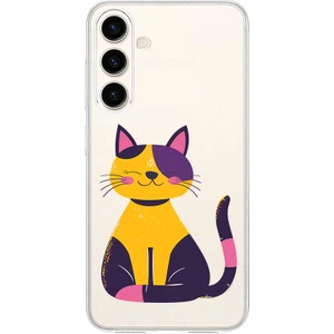 Samsung S24 Fe Uyumlu Renkli Kedi  Desenli Silikon Kılıf