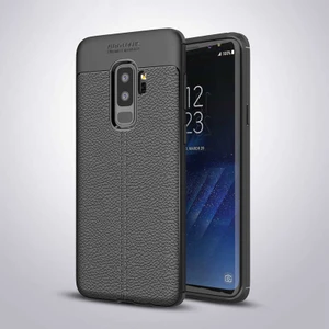 Samsung Galaxy S9+ Plus Kılıf Niss Deri Desen Silikon + Ekran Koruyucu
