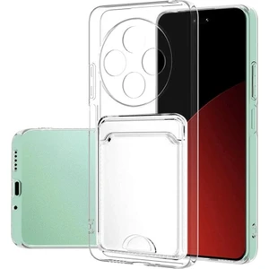 Xiaomi Redmi 14C Kılıf Kartlıklı Şeffaf Silikon Darbe Dayanıklı Koruyucu Kamera Korumalı Kılıf + Ekran Koruyucu
