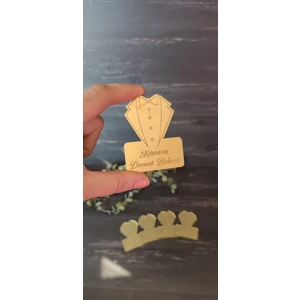 Hoby Shop Pleksi Damat Bohçası Yazısı Bohça Süsü Gold 5 Adet