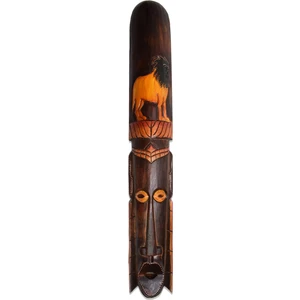 Ahşap Boyalı Mask Aslan Surat Maske Duvar Dekoru