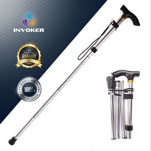 Katlanabilir ve Ayarlanabilir Baston Yürüyüş Bastonu 1. Sınıf Malzemeden Üretilmiştir - Metalik Gri