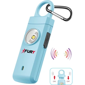Kişisel Güvenlik Alarmı ve Anahtarlık - 130DB Yüksek Sesli, Işıklı, Şarj Edilebilir, Mavi
