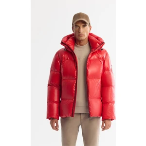 Avva Erkek Kırmızı Kapüşonlu Kaz Tüyü Su İtici Rüzgar Geçirmez -20°C Dayanıklı Şişme Mont A42Y6182