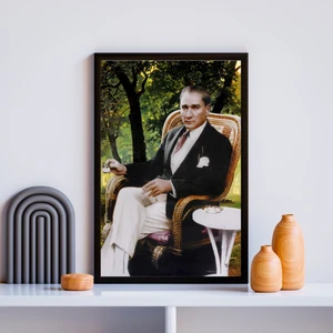 mi x efor Atatürk Tablo   Kanvas Baskı Tablo - Çerçeveli Portre Atatürk Tablo Ölçü 55 cm   x  75 cm