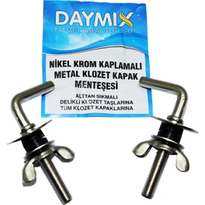 Alttan Sıkmalı Metal Klozet Kapak Menteşesi Vidası Nikel Krom Kaplamalı (4764)