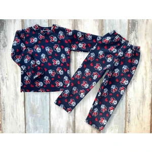 Kız Çocuk Polar Mavi Renk Pijama Takimi