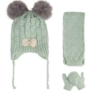 Aware Time Kitti 0-12 Ay Kız  Bebek & Çocuk  Içi Polarlı Atkı Bere Eldiven 3'lü Takım