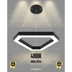 Hegza Lighting Fetta (Siyah Kasa, Doğal Beyaz) Ledli Modern Sarkıt LED Avize