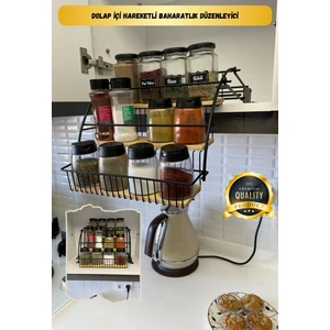 Dolap Içi Baharatlık Düzenleyici - Metal Baharatlık Standı - Standlı Baharatlık Organizer