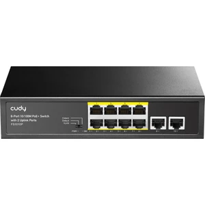 FS1010P 8 Port 10/100MBPS 120W Poe+, 2 Uplink Portlu Vlan Cctv Rack Mount Metal Switch