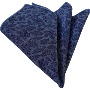 Exve Exclusive Lacivert Yaprak Desenli Indigo Yaka Mendili