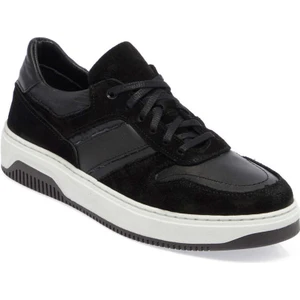 Siyah Deri-Tekstil Erkek Sneaker - E24I1AY56901-W19