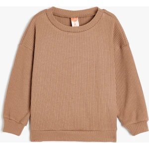 Basic Sweatshirt Bisiklet Yaka Uzun Kollu Bisiklet Yaka