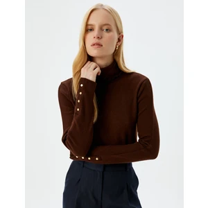 Balıkçı Yaka Body Yumuşak Dokulu Uzun Kollu Manşetleri Düğme Detaylı