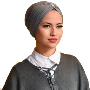 Büzgü Taşlı Bone - Tesettür Bone - Bone Eşarp- Hazır Bone Şal- Tasarım Bone Modelleri