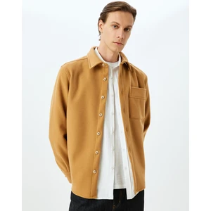 Cep Detaylı Viskon Karışımlı Gömlek Ceket