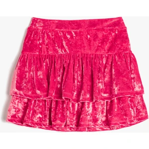 Kadife Etek Fırfırlı Katlı