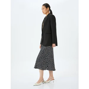 Puantiye Desenli Midi Boy Kloş Viskon Etek