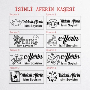 Öğretmen Kaşesi, Öğretmen Mührü, Aferin Kaşesi, Isme Özel Kaşe