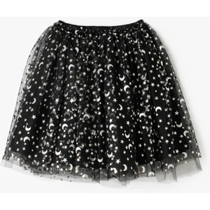 Tütü Etek Parlak Baskılı Pileli Kabarık