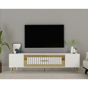 Demonte Decor DEKOLP3DD Tv Sehpası Beyaz-Altın