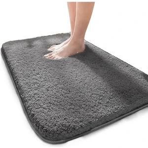 Kaymaz Pamuk Taban, 40X60 cm Tekli Post Peluş Banyo Paspası, Kaymaz Taban