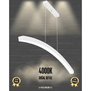 Hegza Lighting Luna (Beyaz Kasa, Doğal Beyaz) Ledli Modern Sarkıt LED Avize