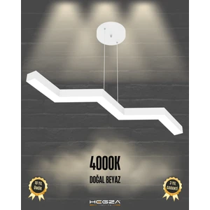 Hegza Lighting Sega (Beyaz Kasa, Doğal Beyaz) Ledli Modern Sarkıt LED Avize
