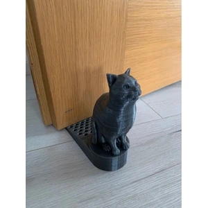 Sevimli Kedi Kapı Stoplayıcı Kapı Tutucu Kapı Altı Takozu Kapı Siyah