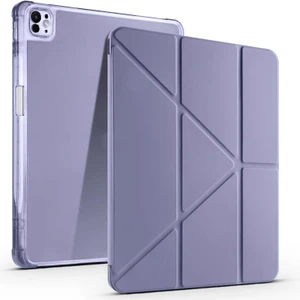 Apple iPad Pro 13 Inç 2024 M4 (A2925-A2926) Uyumlu Kılıf 3 Farklı Stand Kalemlikli Tri Folding Tablet Kılıfı