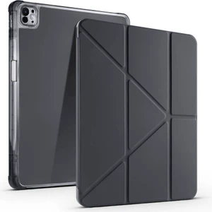Apple iPad Air 13 Inç 2024 (A2898-A2899) Uyumlu Kılıf 3 Farklı Stand Kalemlikli Tri Folding Tablet Kılıfı
