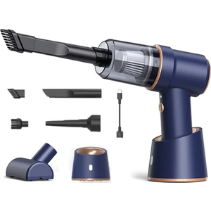 80000PA 2'si 1 Arada Araç Süpürgesi Kablosuz Şarjlı Basınçlı Hava El Tipi Ev Ofis Için Yüksek Güç-Mavi (Yurt Dışından)