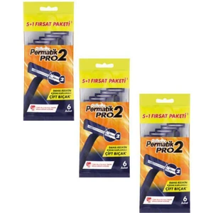 Permatik Pro 2 Tıraş Bıçağı 6'Lı Poşet 3 Paket