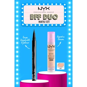 Nyx Professional Makeup Epic Ink Liner - Siyah + Bare With Me Concealer Serum - 02 Lıght