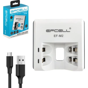 Pil Şarj Aleti Ikili USB Aa/aaa Ni-Mh/ni-Cd Efcell Ef-M2