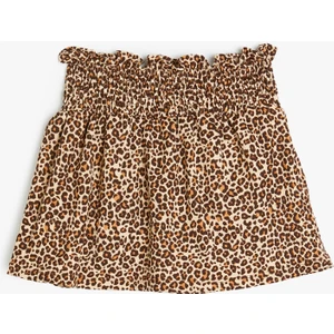 Leopar Desenli Şort Etek
