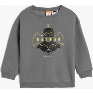 Batman Sweatshirt Lisanslı Uzun Kollu Bisiklet Yaka Pamuklu Şardonlu