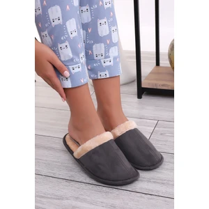 U050 Unisex Kışlık Ev Içi Terliği Kürklü Yünlü Kışlık Terlik