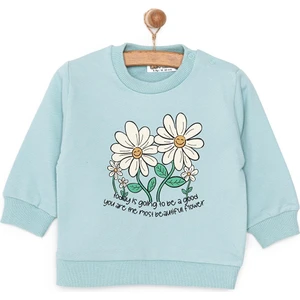HelloBaby Basic Az Şardonlu Papatyalı Desenli Sweatshirt Kız Bebek
