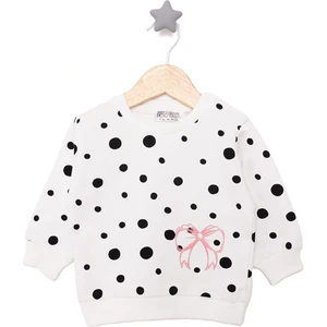 HelloBaby Basic Az Şardonlu Puantiye Desenli Sweatshirt Kız Bebek