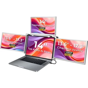Npo Npm Fhd 1080P IPS Type-C Taşınabilir Dizüstü Monitör Çoklayıcı Notebook Monitör